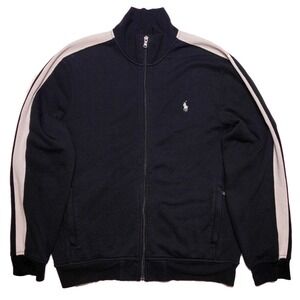 POLO RALPH LAUREN Track Jacket Cotton Polyester Black Men's Large L